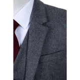 Grey Twill Tweed 3 Piece Men Suit - Yoosuitan