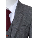 Grey Barleycorn Tweed 3 Piece Suit - Yoosuitan