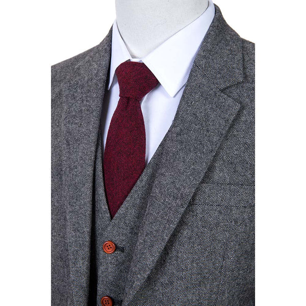 Grey Barleycorn Tweed 3 Piece Suit - Yoosuitan