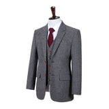 Grey Barleycorn Tweed 3 Piece Suit - Yoosuitan