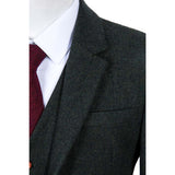 Green Herringbone Tweed 3 Piece Suit - Yoosuitan