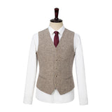 Light Linen Barleycorn Tweed 3 Piece Suit - Yoosuitan