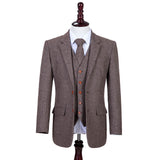 Brown Herringbone Tweed 3 Piece Suit