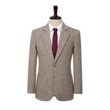 Light Linen Barleycorn Tweed 3 Piece Suit - Yoosuitan