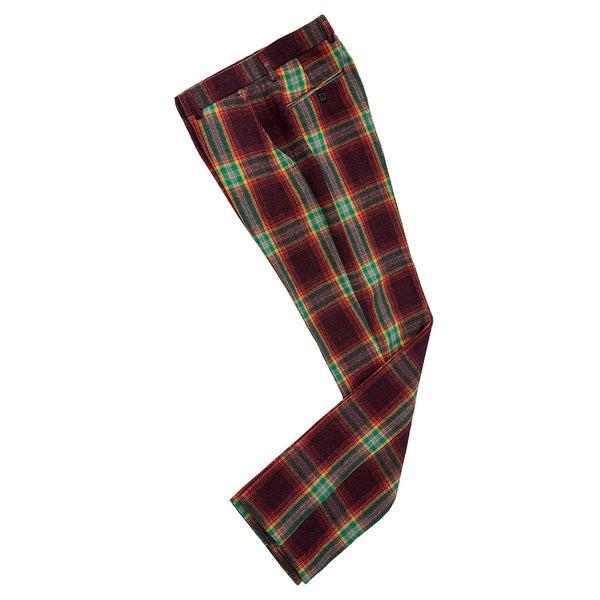 Rainbow Red Plaid Tweed Pants