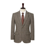 Blown Herringbone Color Point Tweed 3 Piece Suit - Yoosuitan