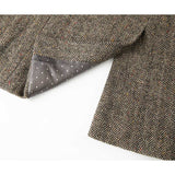 Blown Herringbone Color Point Tweed 3 Piece Suit - Yoosuitan