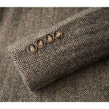 Blown Herringbone Color Point Tweed 3 Piece Suit - Yoosuitan