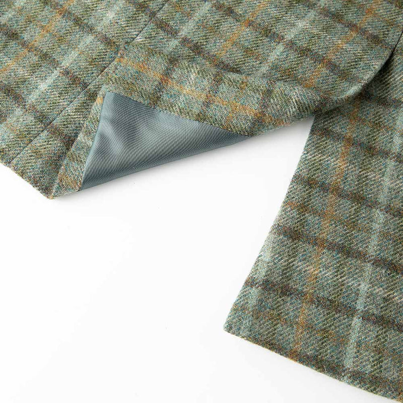 Green Windowpane Tweed 3 Piece Suit - Yoosuitan