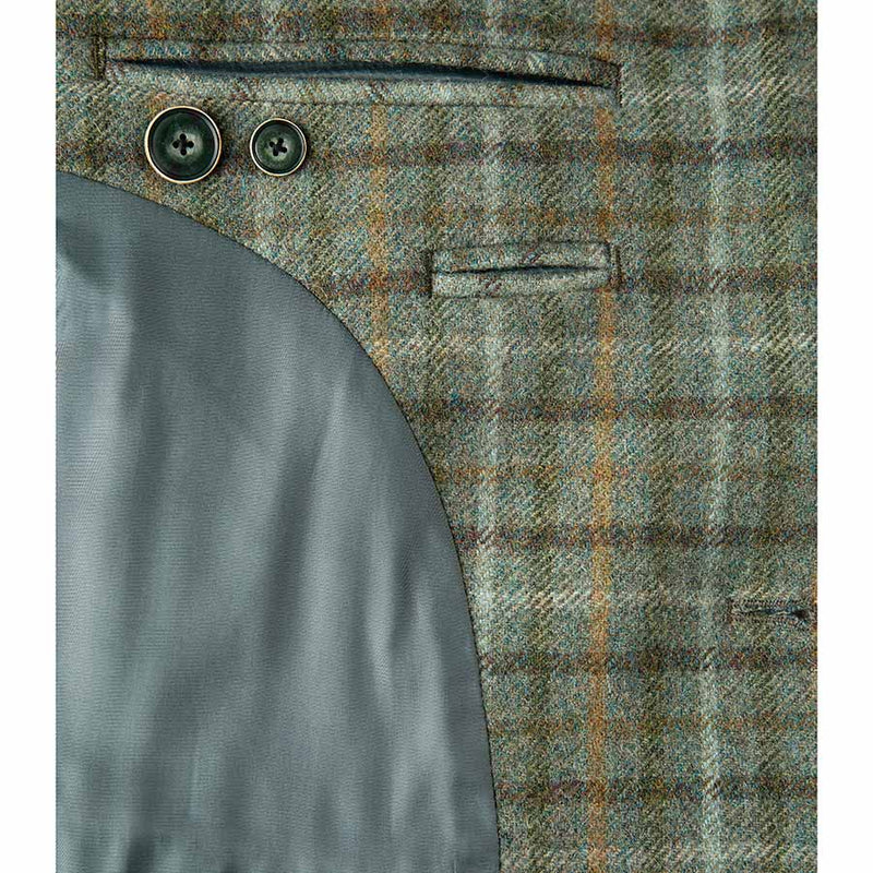 Green Windowpane Tweed 3 Piece Suit - Yoosuitan