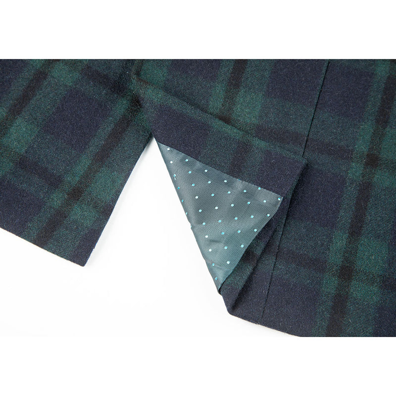 Green Plaid Tweed 3 Piece Suit - Yoosuitan