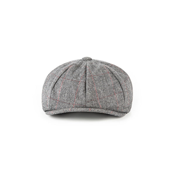 Traditional Grey Estate Herringbone Tweed Newsboy Caps