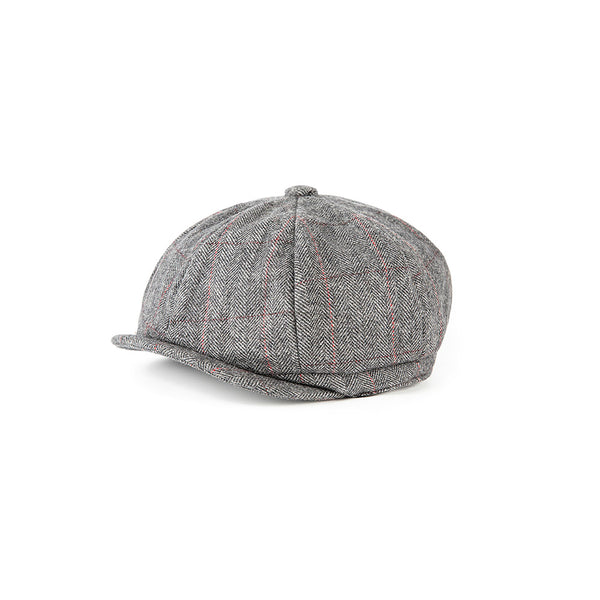 Traditional Grey Estate Herringbone Tweed Newsboy Caps