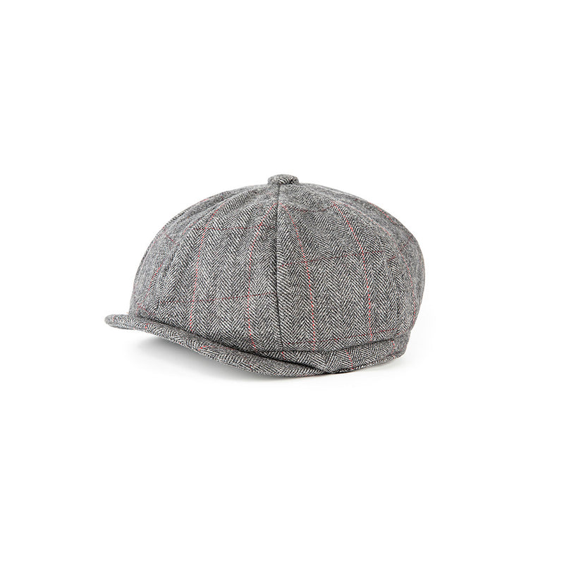 Traditional Grey Estate Herringbone Tweed Newsboy Caps