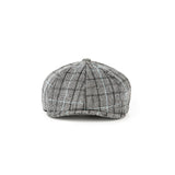 Grey Plaid Tweed Newsboy Caps