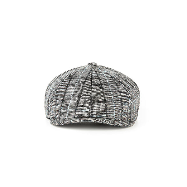 Grey Plaid Tweed Newsboy Caps