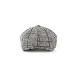 Grey Houndstooth Plaid Tweed Newsboy Caps