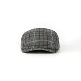 Grey Plaid Tweed Flat Caps