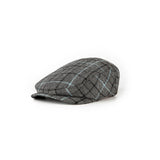 Grey Plaid Tweed Flat Caps