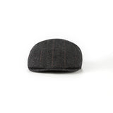 Charcoal Black Estate Herringbone Tweed Flat Caps