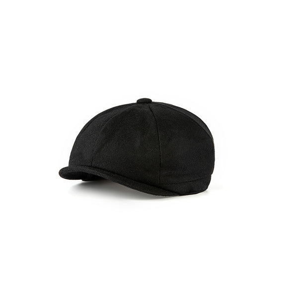 Black Twill Tweed Newsboy Caps