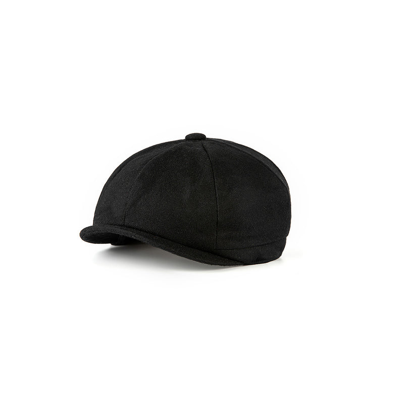 Black Twill Tweed Newsboy Caps