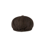 Dark Brown Herringbone Tweed Newsboy Caps