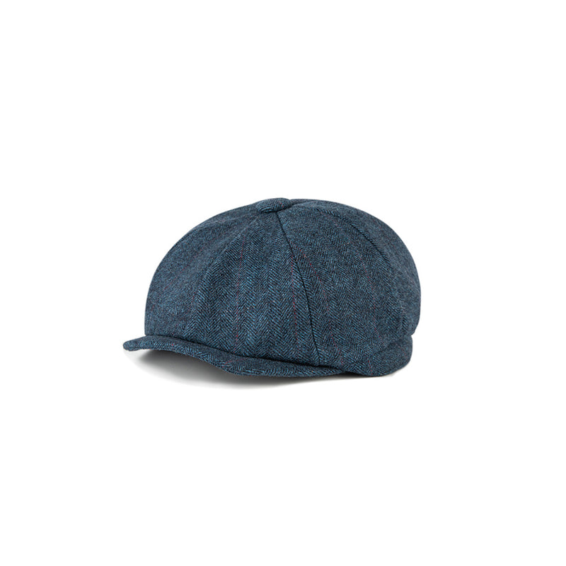 Blue Estate Herringbone Tweed Newsboy Caps