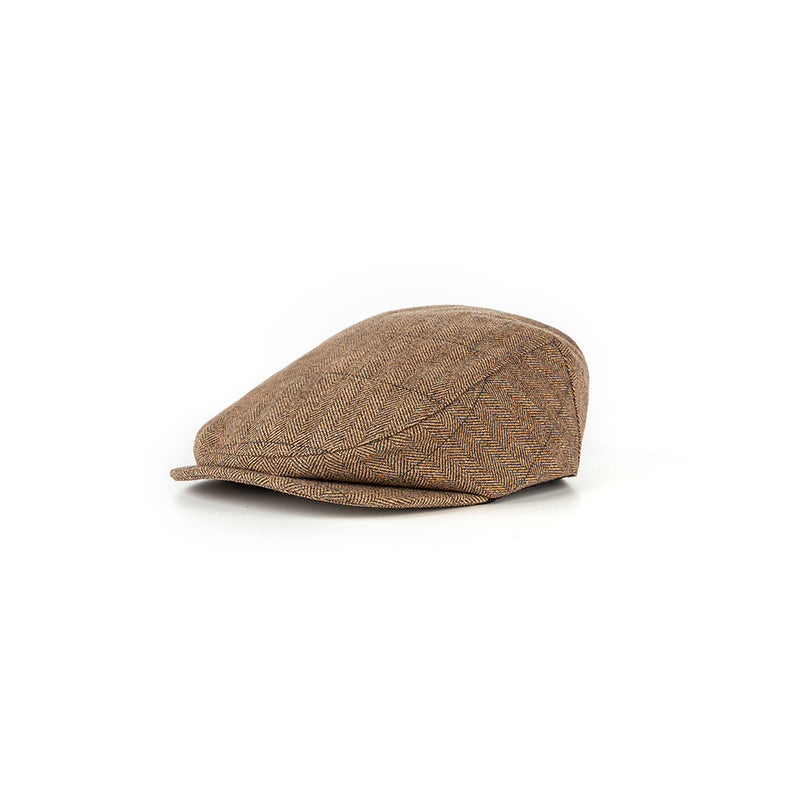 Brown Estate Herringbone Tweed Flat Caps