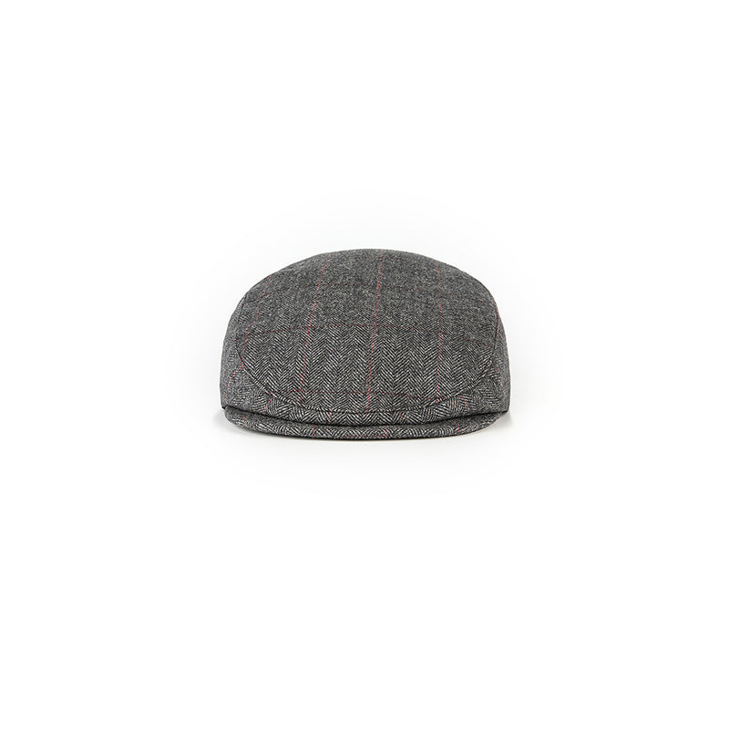 Traditional Grey Estate Herringbone Tweed Flat Caps