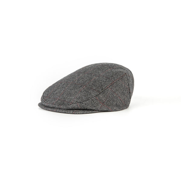 Traditional Grey Estate Herringbone Tweed Flat Caps