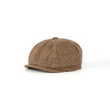 Brown Estate Herringbone Tweed Newsboy Caps