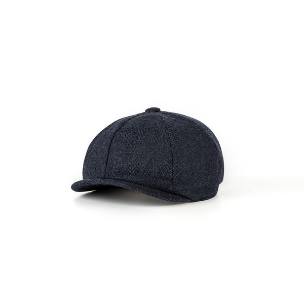 Navy Barleycorn Tweed Newsboy Caps