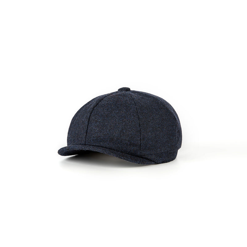 Navy Barleycorn Tweed Newsboy Caps