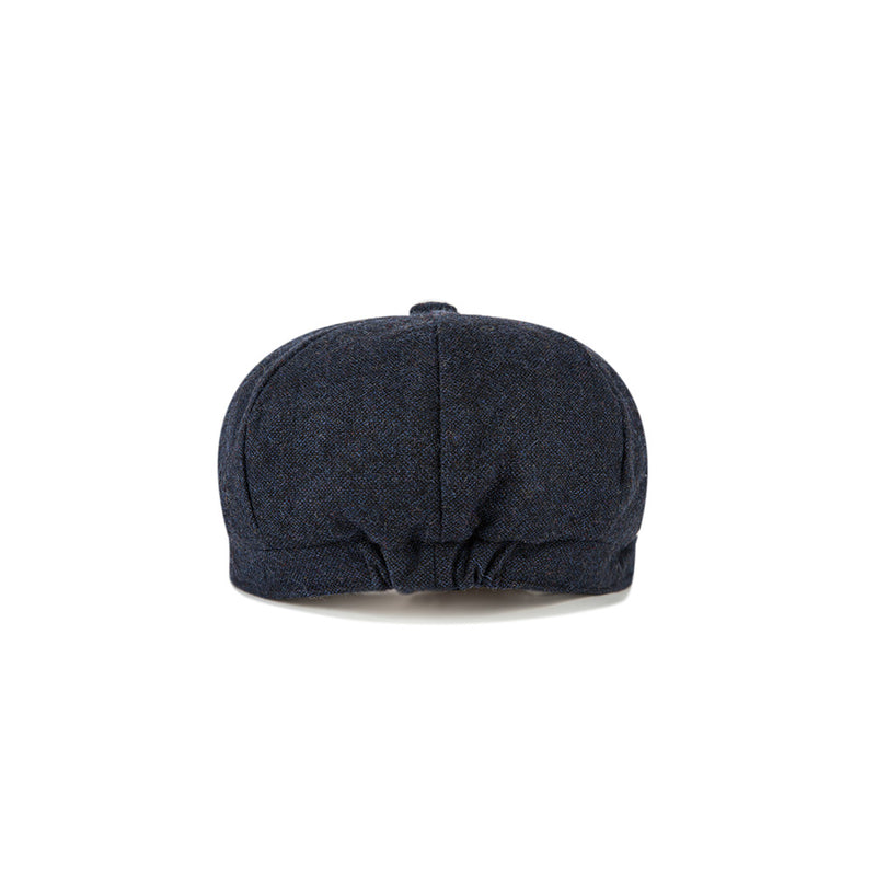 Navy Barleycorn Tweed Newsboy Caps