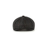 Charcoal Black Estate Herringbone Tweed Newsboy Caps