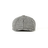 Grey Houndstooth Tweed Newsboy Caps