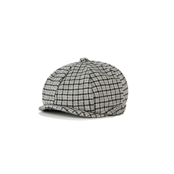 Grey Houndstooth Tweed Newsboy Caps