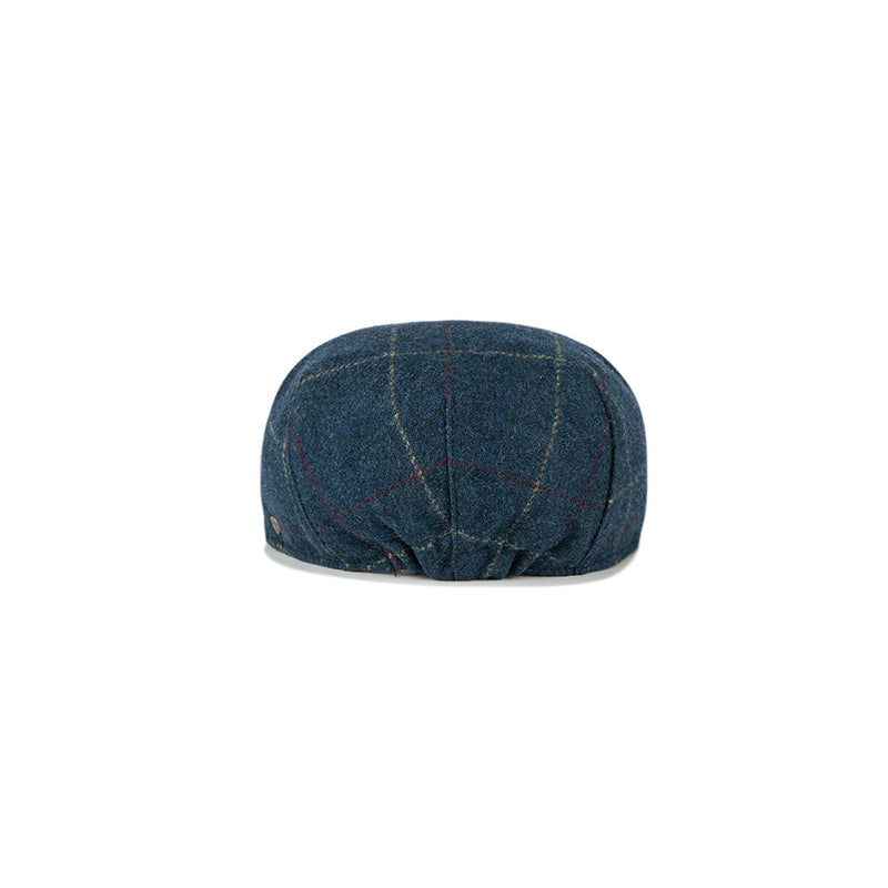Blue Overcheck Tweed Flat Caps