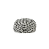 Grey Houndstooth Tweed Flat Caps