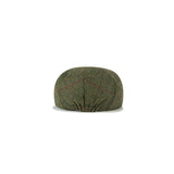 Olive Green Windowpane Tweed Flat Caps