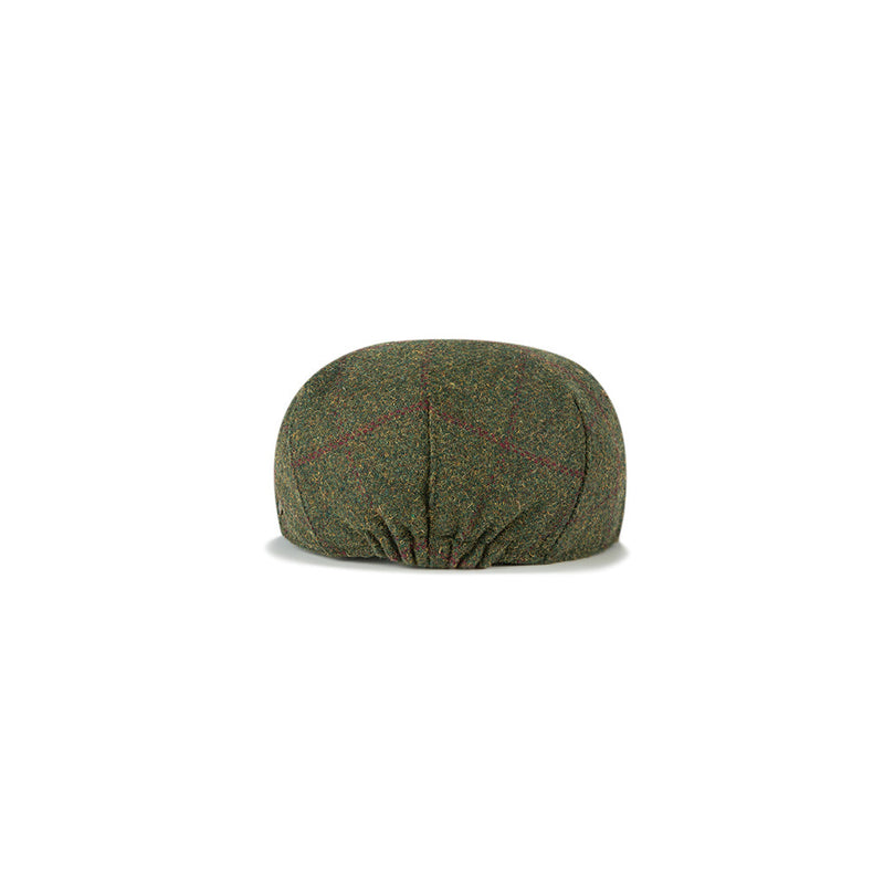 Olive Green Windowpane Tweed Flat Caps