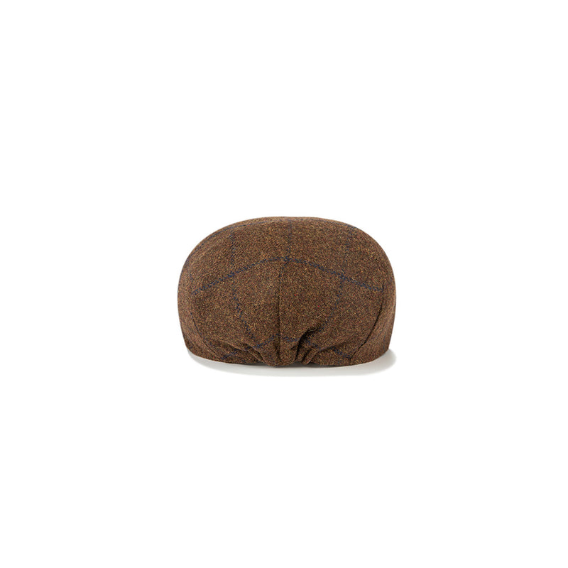 Country Brown Windowpane Tweed Flat Caps