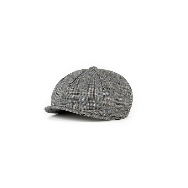 Grey Prince of Wales Tweed Newsboy Caps