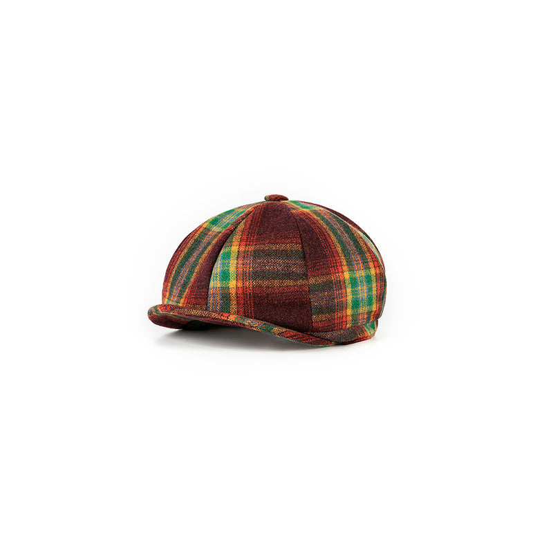 Rainbow Red Plaid Tweed Newsboy Caps