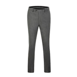 Middle Grey Mercerized Wool Stretch Fabric 3 Piece Suit - Yoosuitan