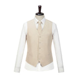 Cream Linen 3 Piece Suit - Yoosuitan