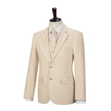 Cream Linen 3 Piece Suit - Yoosuitan