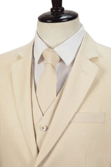 Cream Linen 3 Piece Suit - Yoosuitan