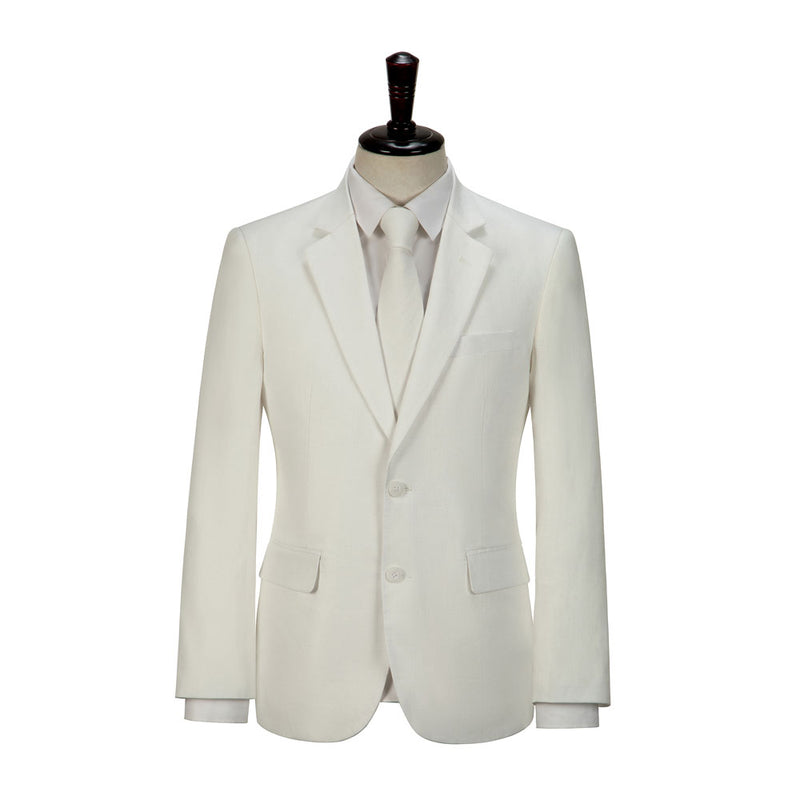 Ivory Linen 3 Piece Suit - Yoosuitan